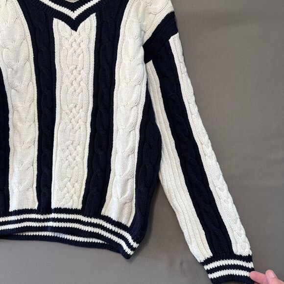 Essential Elements Men’s Sweater Black/White Color Size Large V-Neck - Picture 3 of 9